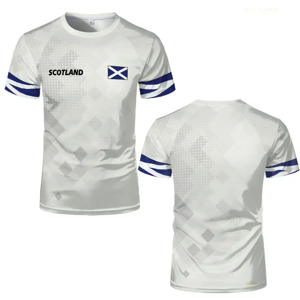 Scotland Flag Graphic Men's Jersey Fashion Gradient Print Sports Breathable Casual T-shirt Summer Unisex Running Badminton Tees