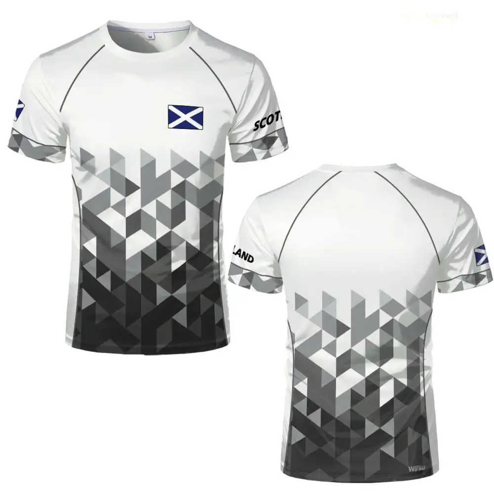 Scotland Flag Graphic Men's Jersey Fashion Gradient Print Sports Breathable Casual T-shirt Summer Unisex Running Badminton Tees