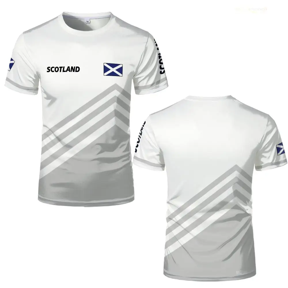 Scotland Flag Graphic Men's Jersey Fashion Gradient Print Sports Breathable Casual T-shirt Summer Unisex Running Badminton Tees