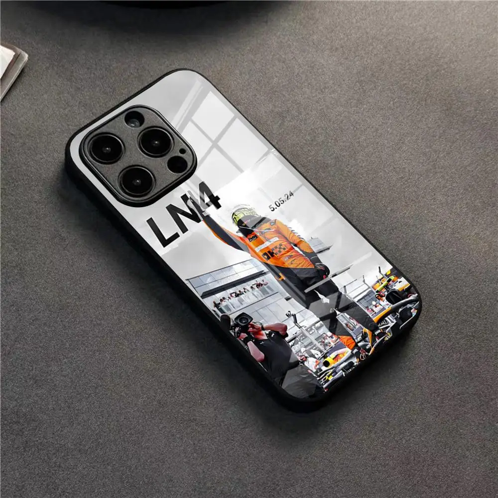 F1 Formula 1 Lando Norris Phone Case For 17 Pro Max IPhone 16 Pro 14 12 11 13 Mini X XR XS 15 Plus SE Glass Cover
