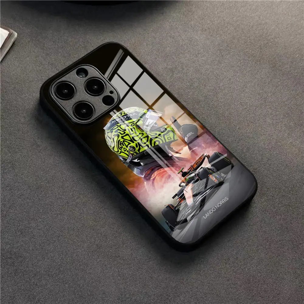 F1 Formula 1 Lando Norris Phone Case For 17 Pro Max IPhone 16 Pro 14 12 11 13 Mini X XR XS 15 Plus SE Glass Cover