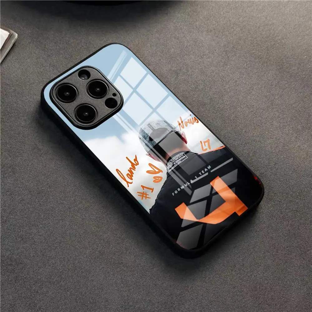 F1 Formula 1 Lando Norris Phone Case For 17 Pro Max IPhone 16 Pro 14 12 11 13 Mini X XR XS 15 Plus SE Glass Cover