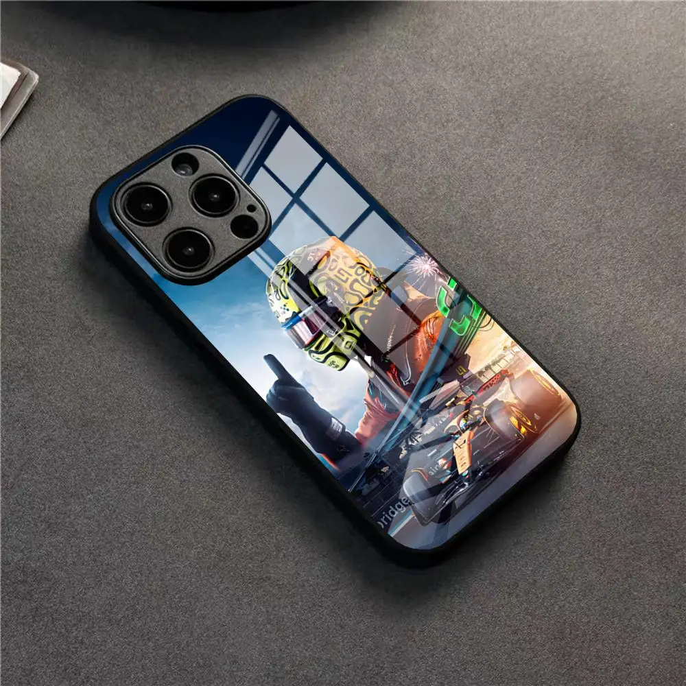 F1 Formula 1 Lando Norris Phone Case For 17 Pro Max IPhone 16 Pro 14 12 11 13 Mini X XR XS 15 Plus SE Glass Cover