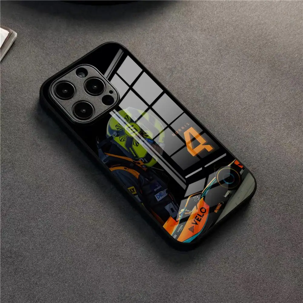 F1 Formula 1 Lando Norris Phone Case For 17 Pro Max IPhone 16 Pro 14 12 11 13 Mini X XR XS 15 Plus SE Glass Cover