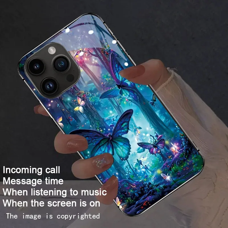 LuxuryColorfulButterflyPrintGlassPhoneCaseforSamsungA26A36A56A16A06A55A35A14A34A54A24A25A34A54A244G5G