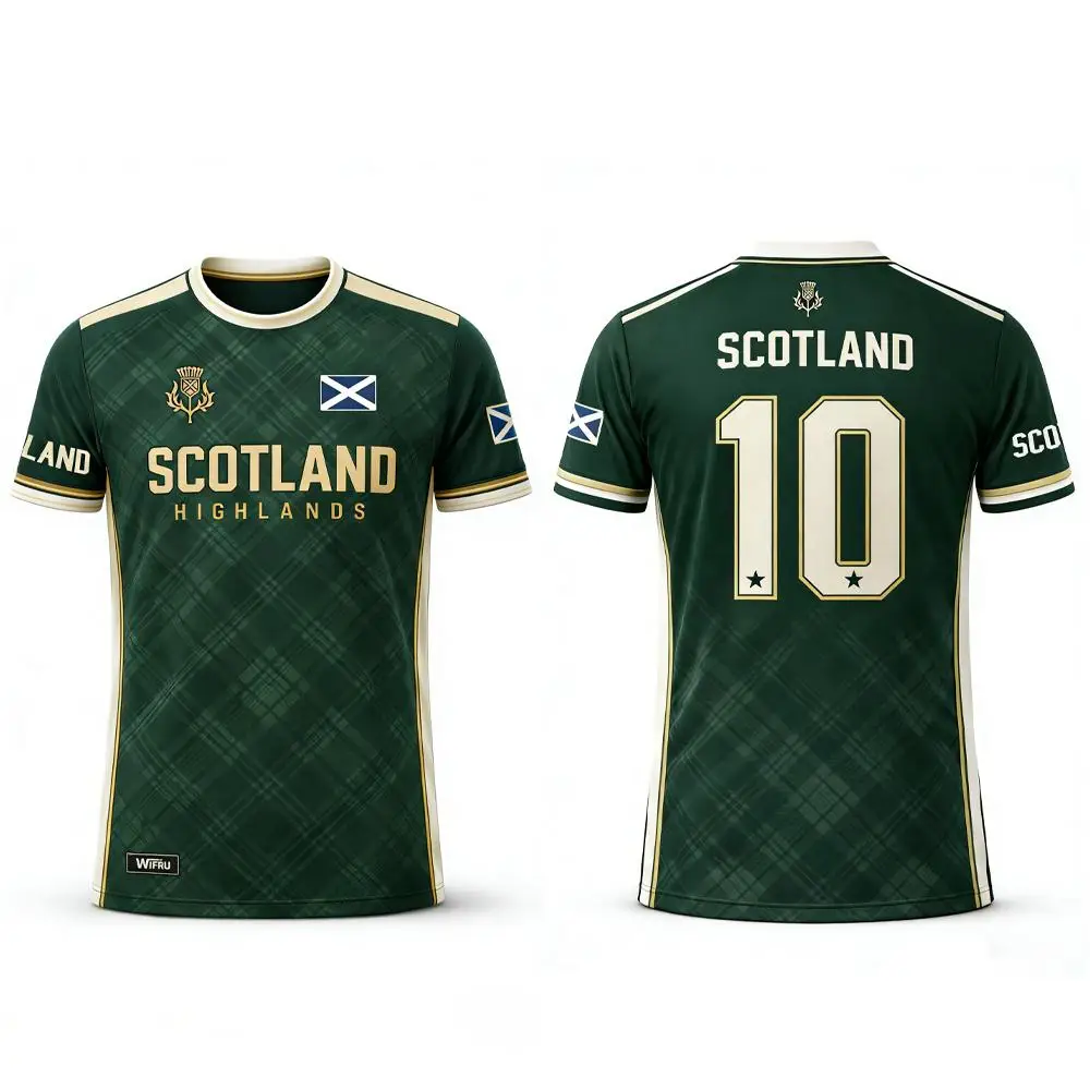 2026 Scotland Flag Print T-Shirt Summer Breathable Quick-Drying Sports Soccer Jersey Men's Everyday Training Apparel Fan Gift