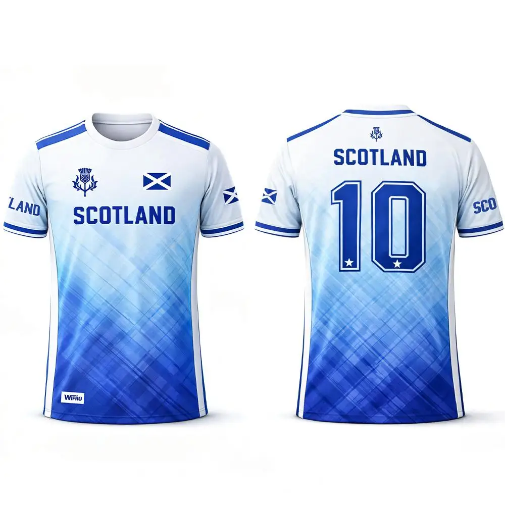 2026 Scotland Flag Print T-Shirt Summer Breathable Quick-Drying Sports Soccer Jersey Men's Everyday Training Apparel Fan Gift