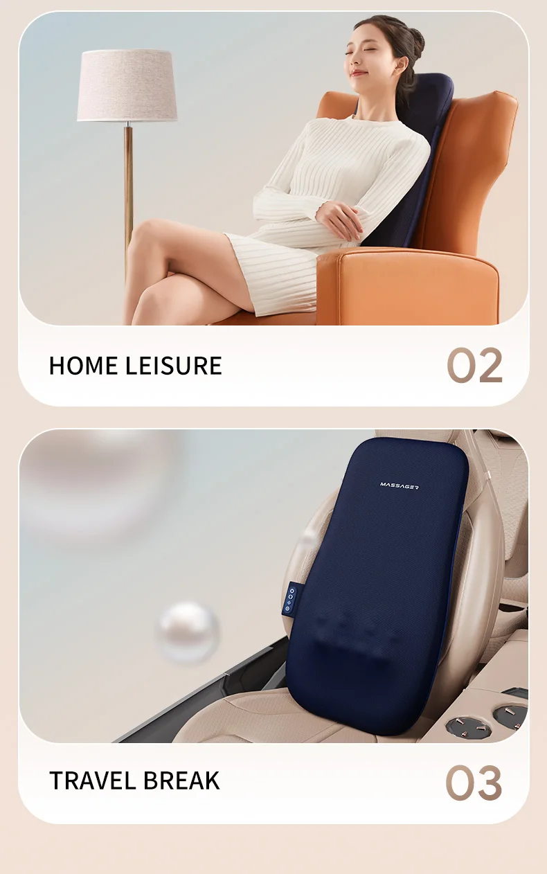 Electric Shiatsu Back Massager with Soothing Heat Upgraded Deep Tissue Kneading Full Body Massage Cushion Relax at Home Office