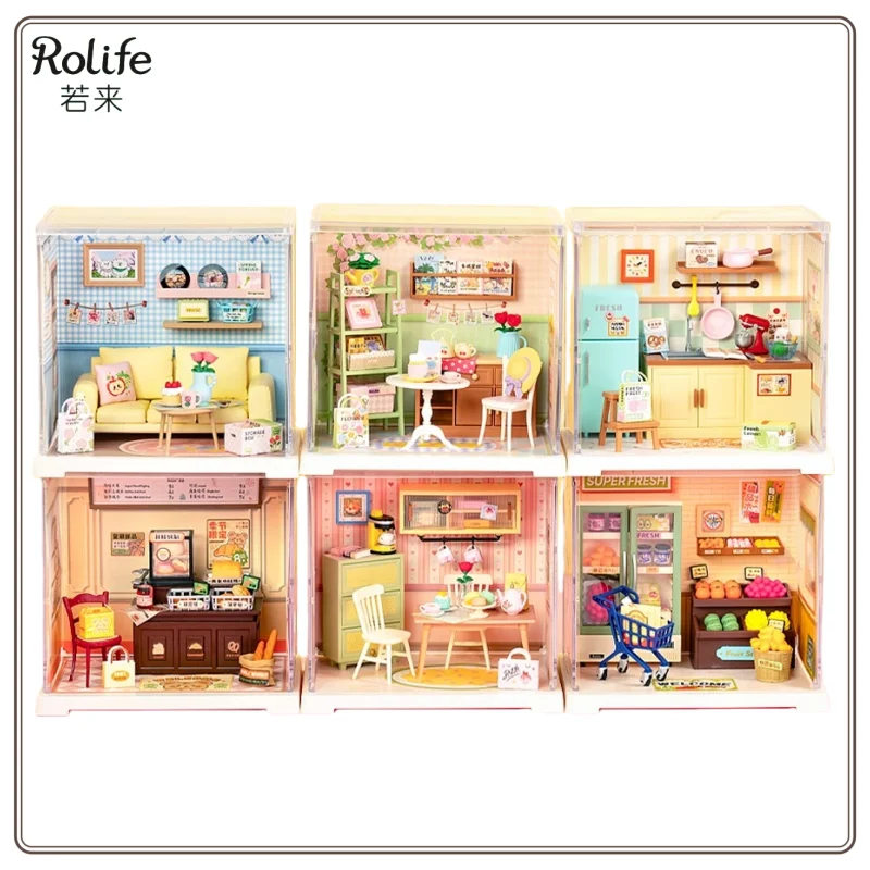 New Original Rolife Super World DIY Wooden Mini House Scene Assembly Toy Model Blind Box Prop Landscape Children's Gift in Stock