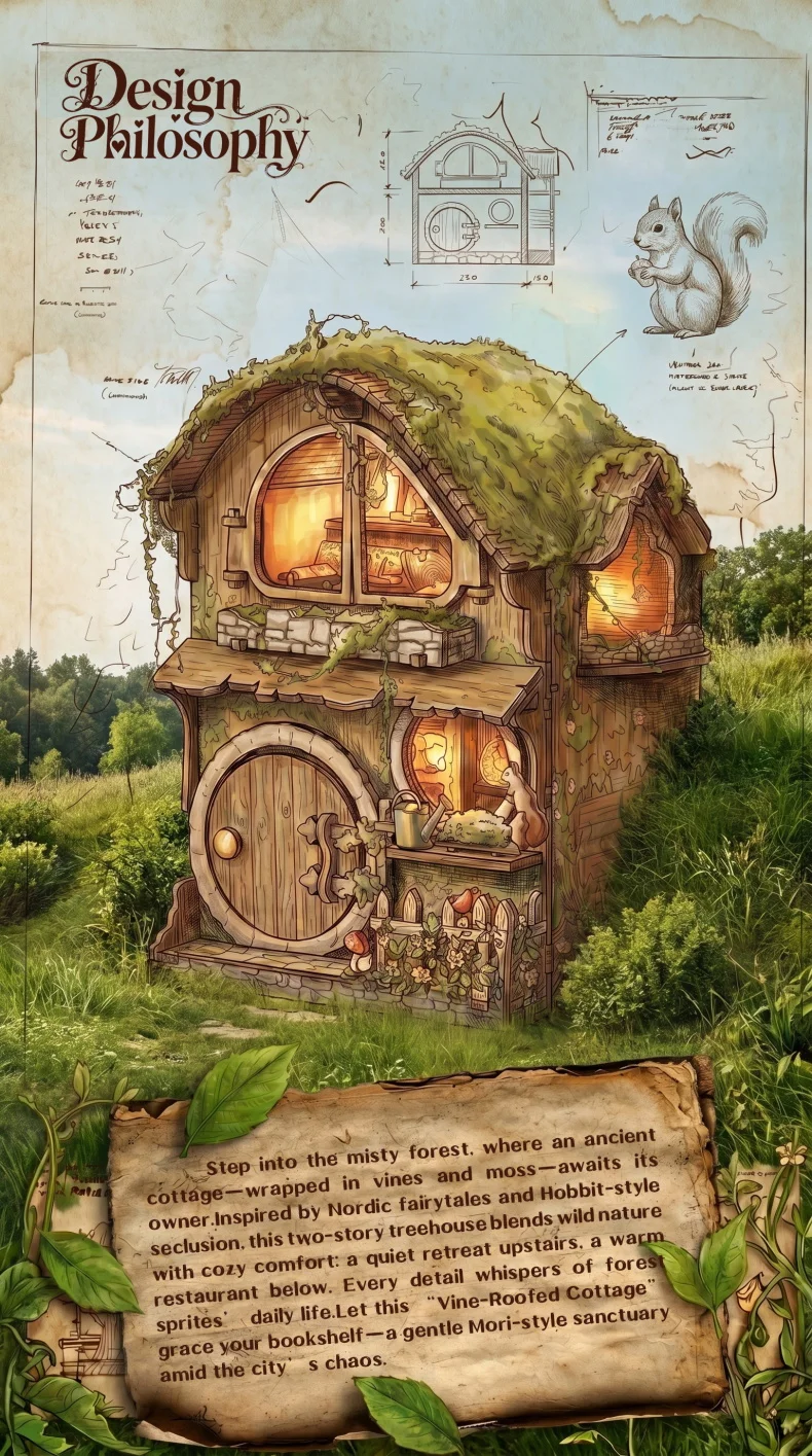 DIY Miniature House Kit Wooden Dollhouse with LED Light Handmade 3D Puzzle Model Building for Friends Birthday Gifts Home Decor