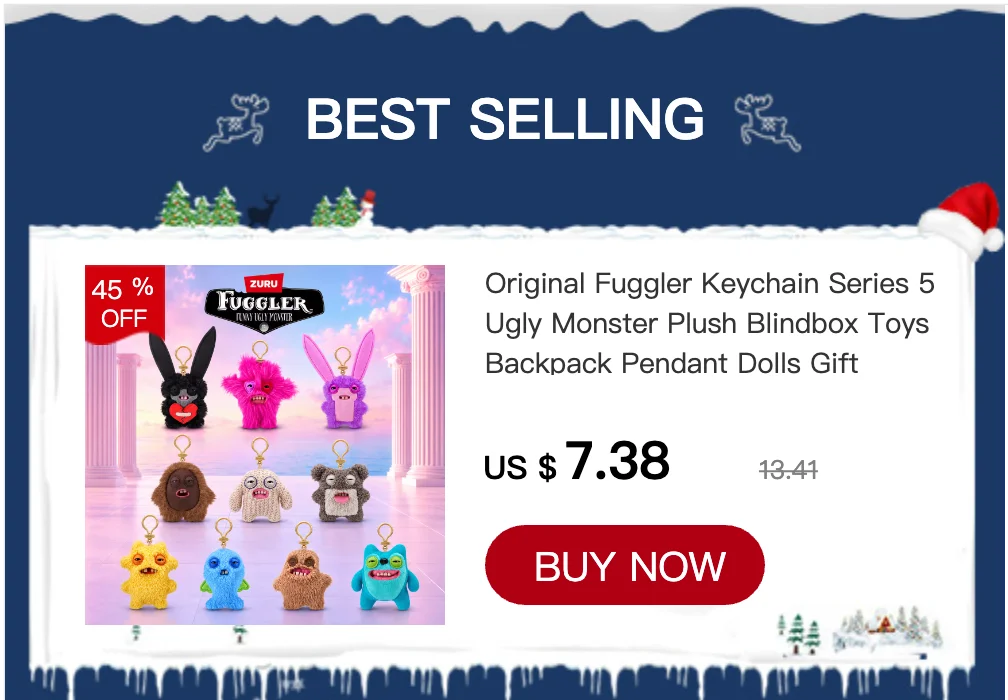Oringal Fuggler Alley Cat Keyring 5 Inch Collectible Ugly Monster Plush Keychain Blind Box Toy