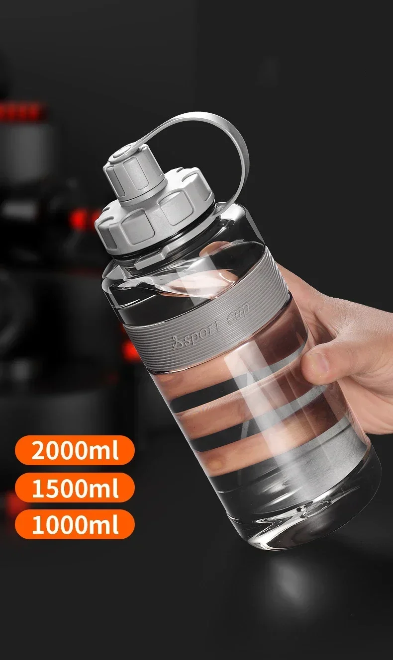 2 Liter Big Water Bottle with Straw 2L/1.5L/1L/0.6L Large Capacity School Gym Sports Drinking Bottles BPA Free Fitness
