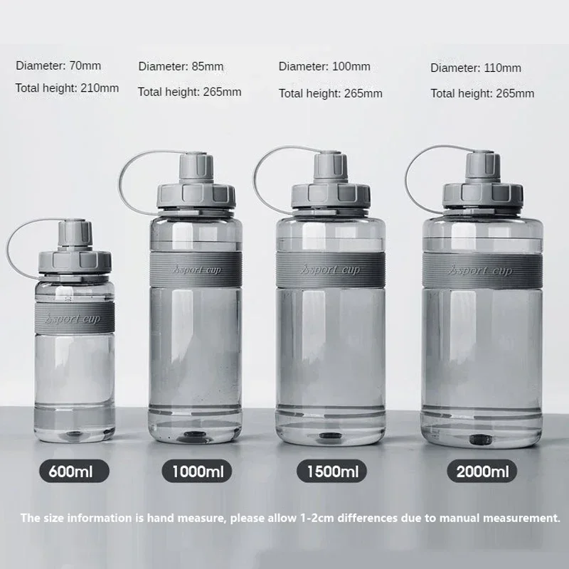 2 Liter Big Water Bottle with Straw 2L/1.5L/1L/0.6L Large Capacity School Gym Sports Drinking Bottles BPA Free Fitness