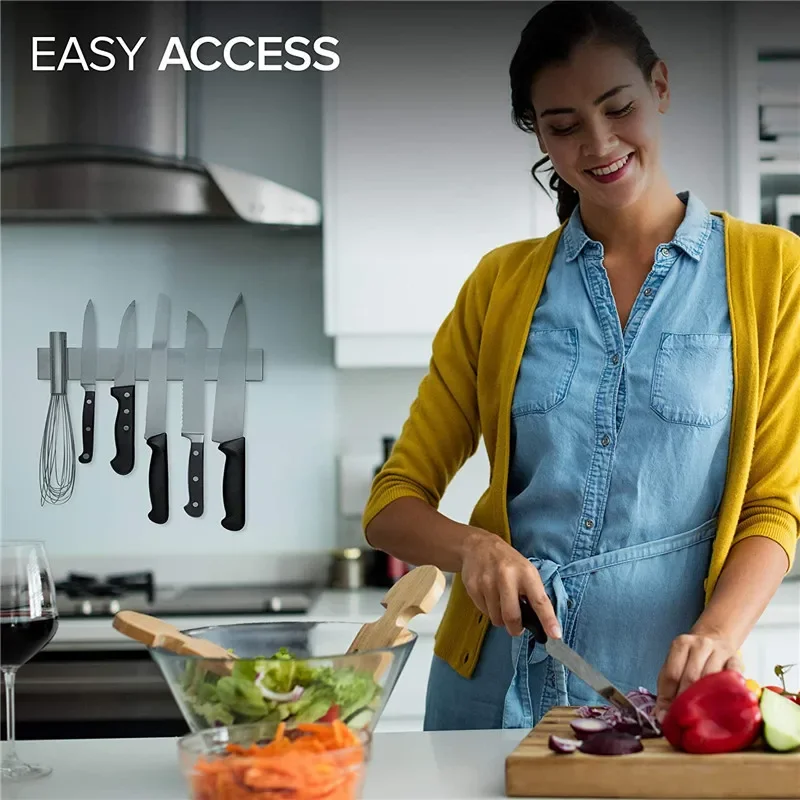 30/40/50CM Magnetic Knife Holder for Wall Stainless Steel Strong Magnetic Knife Strip for Knife Organizer Kitchen Accessories