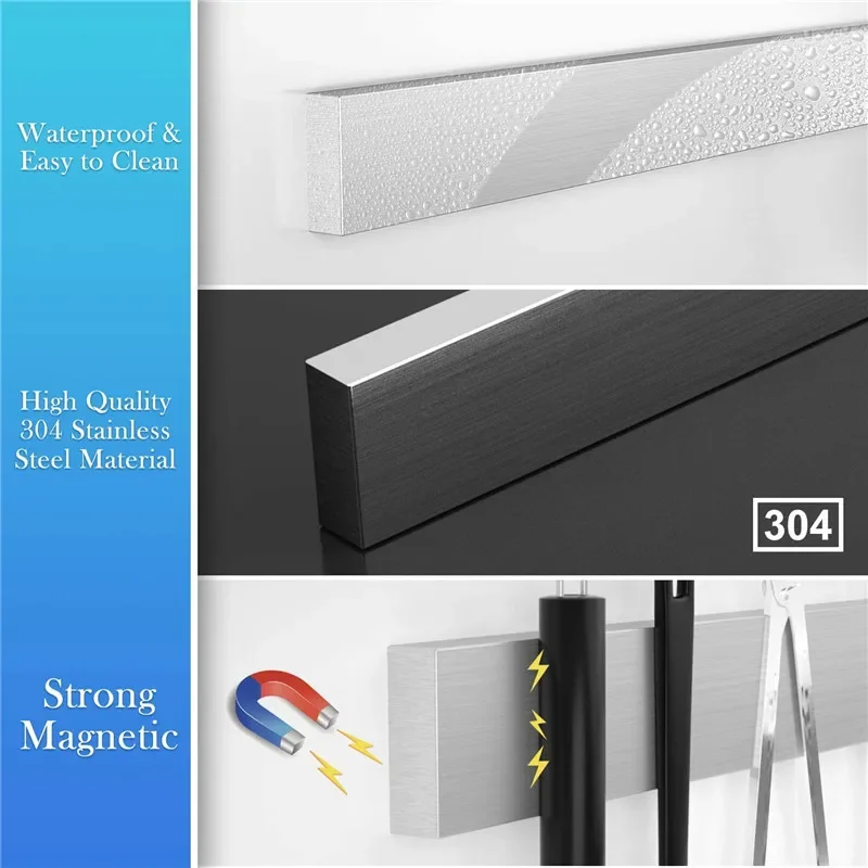 30/40/50CM Magnetic Knife Holder for Wall Stainless Steel Strong Magnetic Knife Strip for Knife Organizer Kitchen Accessories