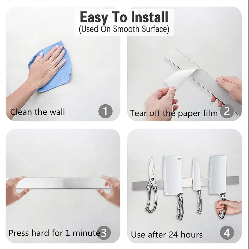 30/40/50CM Magnetic Knife Holder for Wall Stainless Steel Strong Magnetic Knife Strip for Knife Organizer Kitchen Accessories