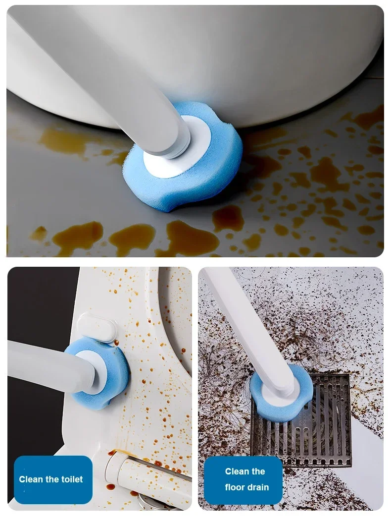 Disposable Toilet Brush Cleaner and Holder Set With Long Handle Toilet Brush Replaceable Brush Head Bathroom Accessories