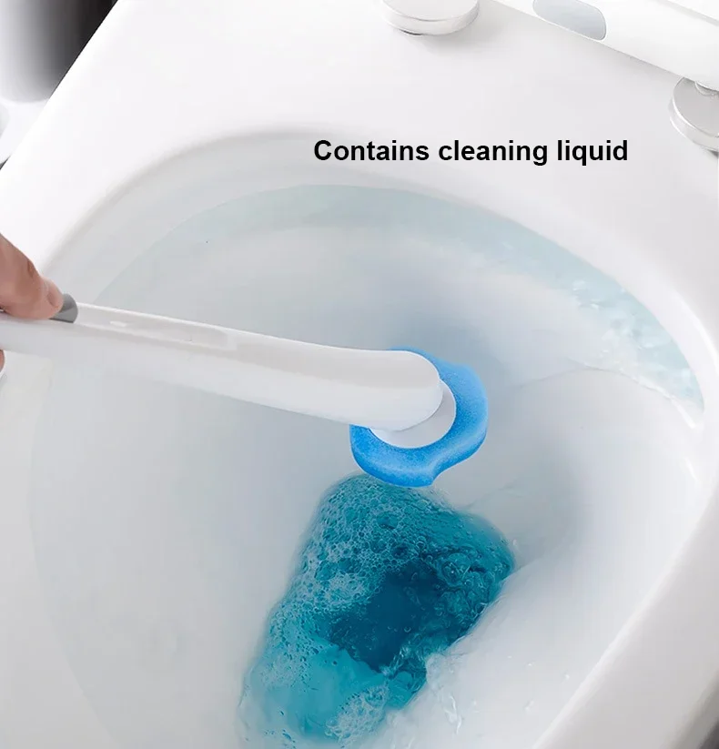 Disposable Toilet Brush Cleaner and Holder Set With Long Handle Toilet Brush Replaceable Brush Head Bathroom Accessories