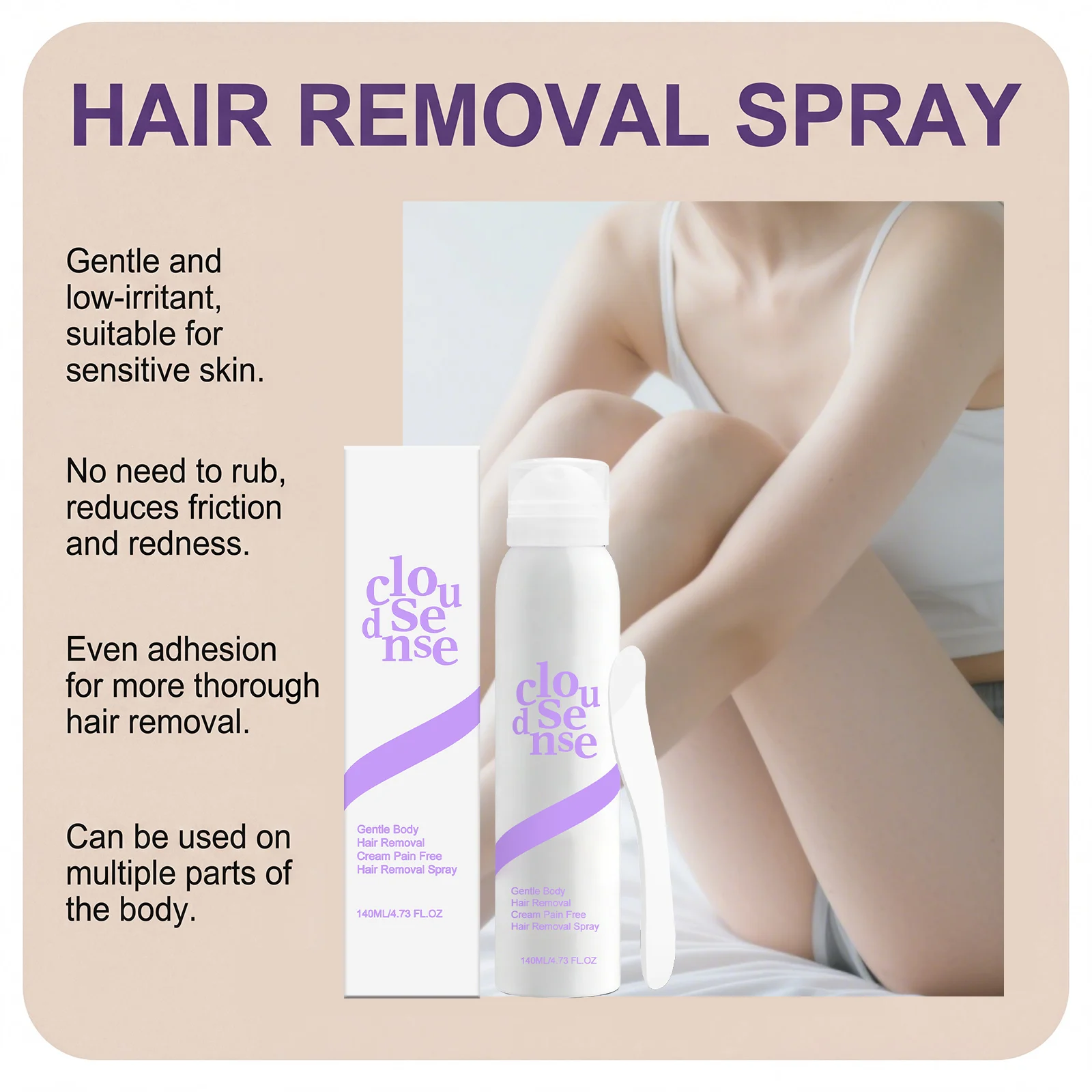 Body Hair Removal Mousse Spray Gentle Painless For Armpit Legs Arms Smooth No Black Spots Refreshing Hair Remover