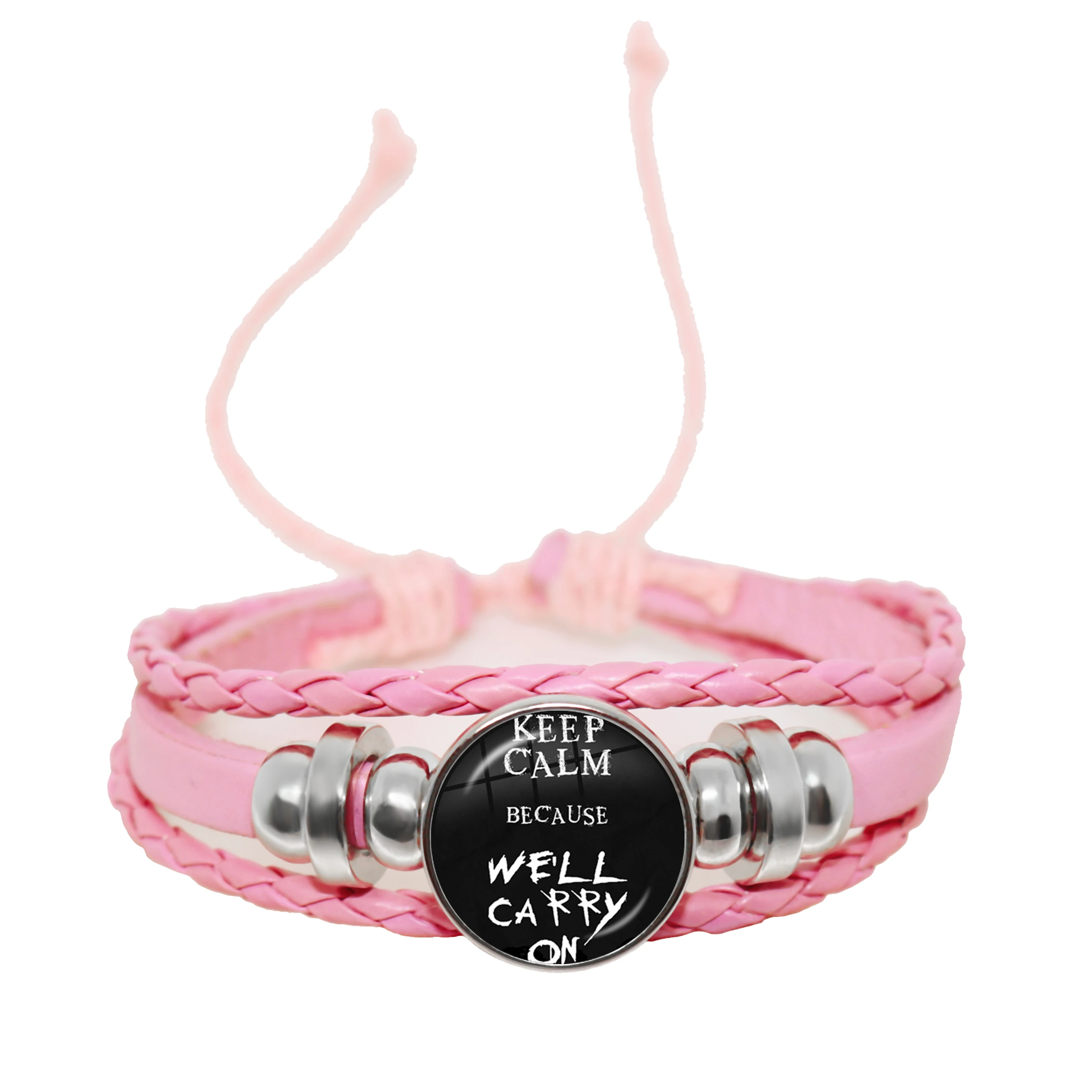 New Rock Band My Chemical Romance Black Leather Adjustable Bangles Punk Bracelet 18MM Round Glass Snap Button Jewelry
