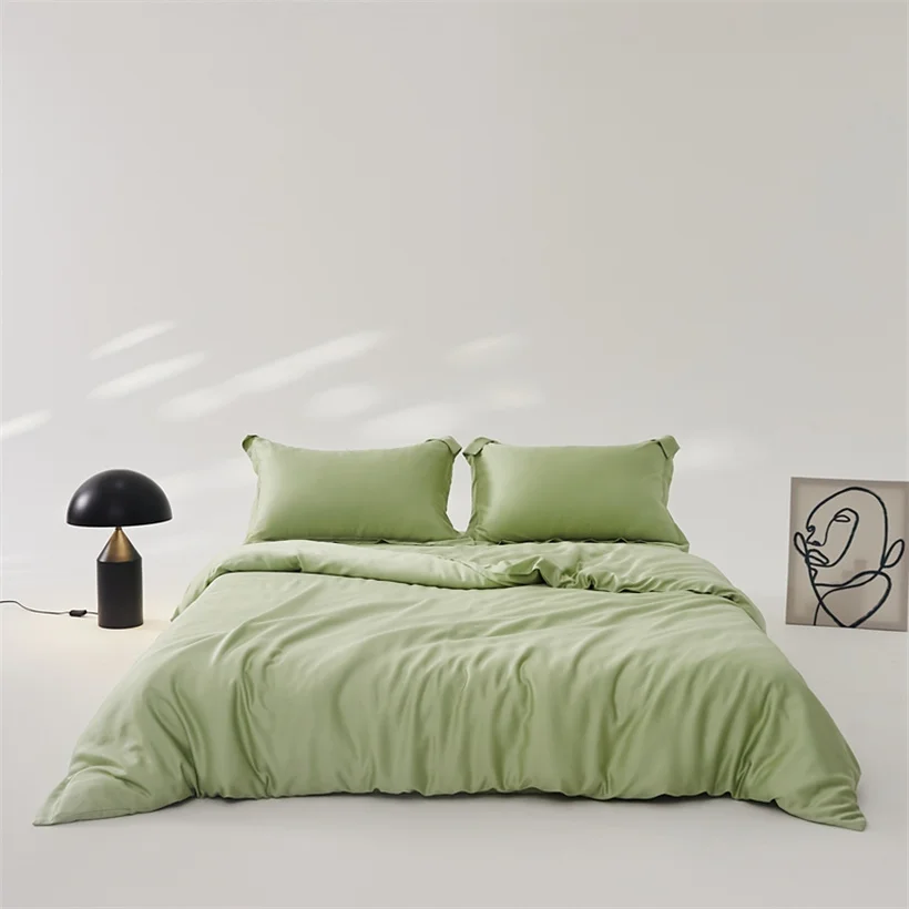 Luxury Mulberry Silk Duvet Cover 1 Piece, Ultra Soft Silk Quilt Cover, Double Queen King Size Bedding Blanket Cover with Zipper