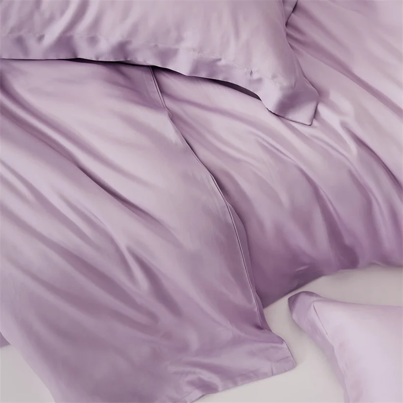 Luxury Mulberry Silk Duvet Cover 1 Piece, Ultra Soft Silk Quilt Cover, Double Queen King Size Bedding Blanket Cover with Zipper