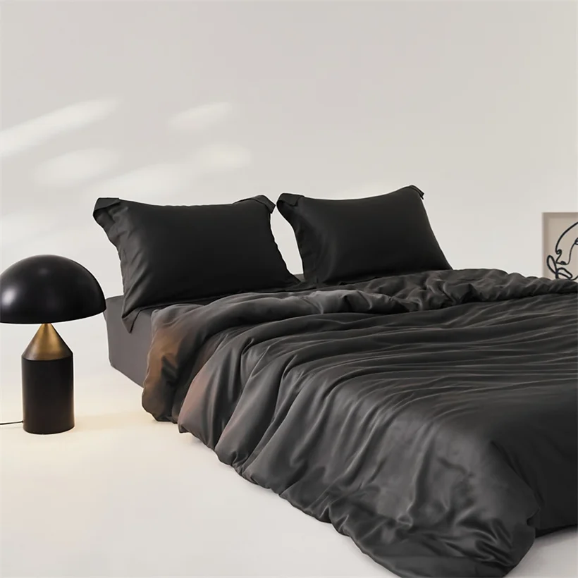 Luxury Mulberry Silk Duvet Cover 1 Piece, Ultra Soft Silk Quilt Cover, Double Queen King Size Bedding Blanket Cover with Zipper
