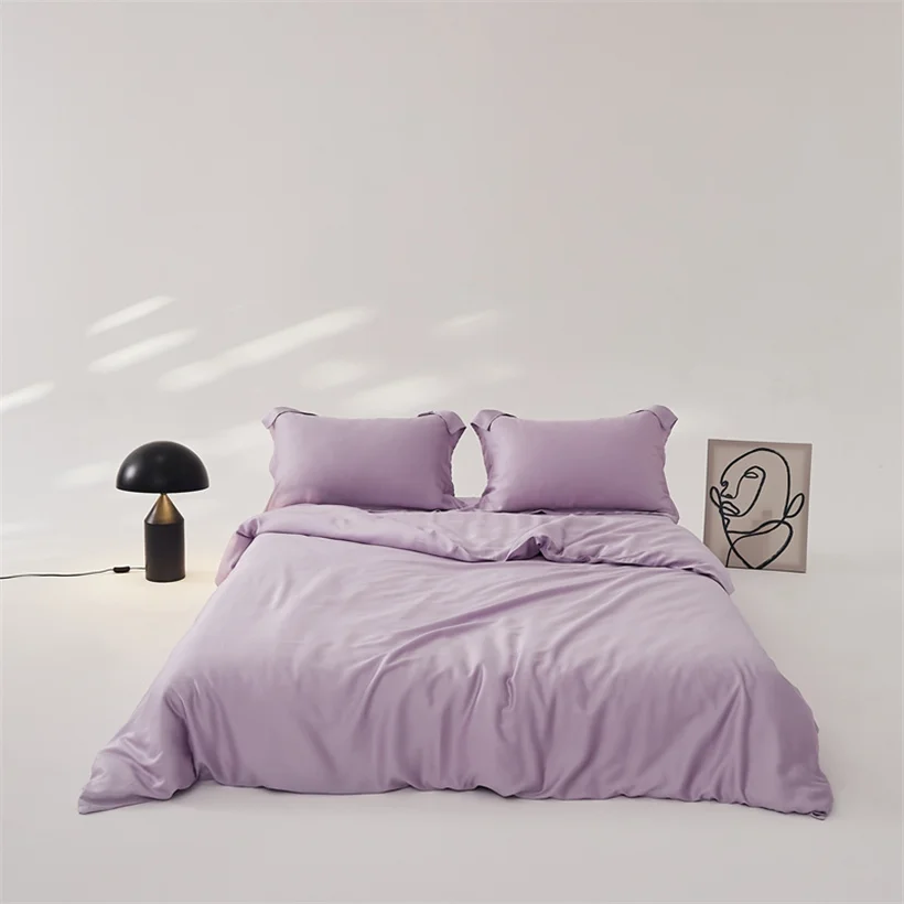 Luxury Mulberry Silk Duvet Cover 1 Piece, Ultra Soft Silk Quilt Cover, Double Queen King Size Bedding Blanket Cover with Zipper