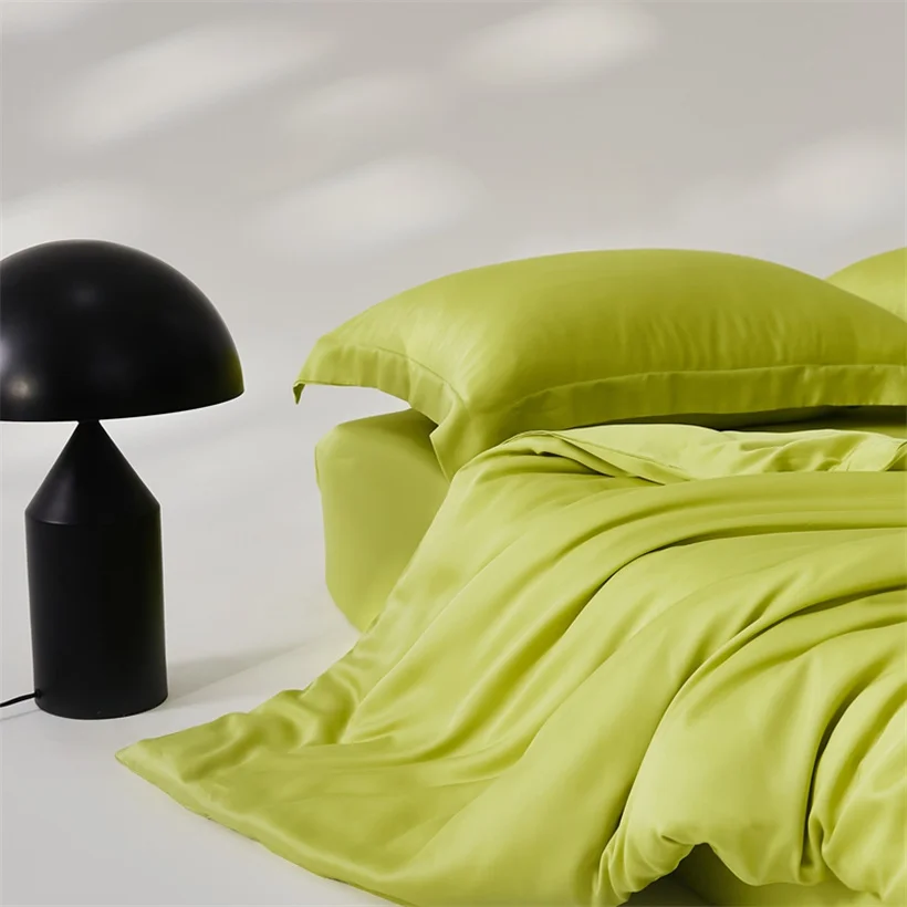 Luxury Mulberry Silk Duvet Cover 1 Piece, Ultra Soft Silk Quilt Cover, Double Queen King Size Bedding Blanket Cover with Zipper