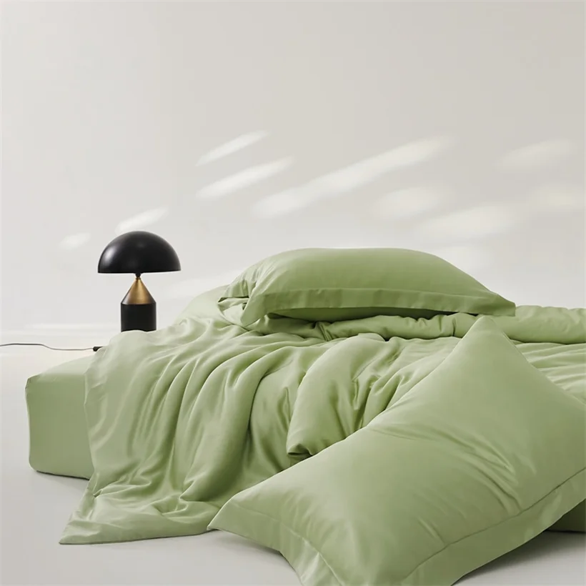 Luxury Mulberry Silk Duvet Cover 1 Piece, Ultra Soft Silk Quilt Cover, Double Queen King Size Bedding Blanket Cover with Zipper