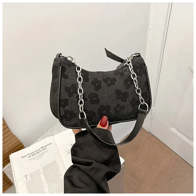 2025 New Fashion Felt Shoulder Bags for Women Small Casual Underarm Bag Female Hand Crossbody Bags for Women Purses and Handbags