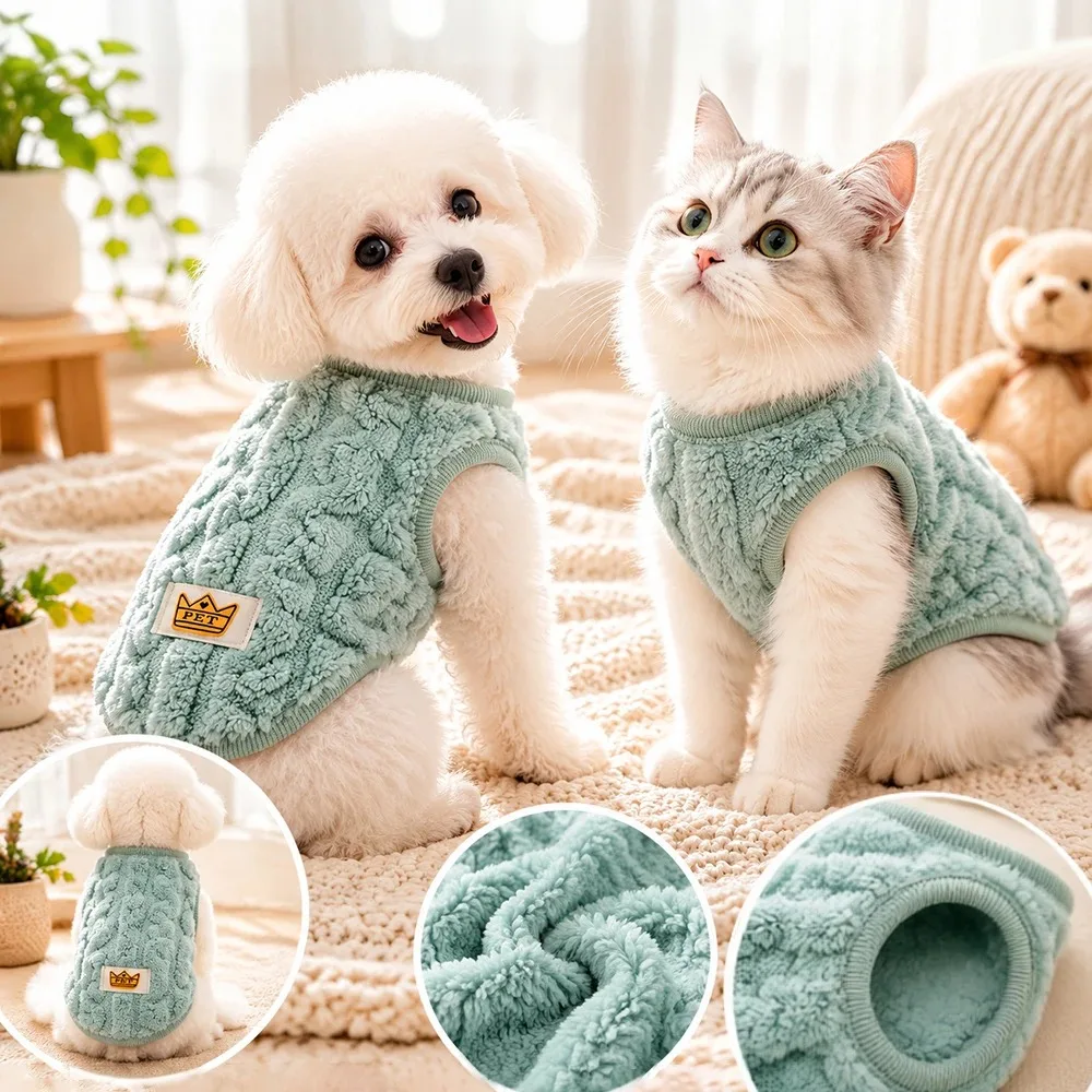 Soft Cozy Cat Clothes Autumn Winter Warm Fleece Sweatshirt for Small Dogs Puppy Kitten Jacket Coat Pet Sphynx Costume Sweater