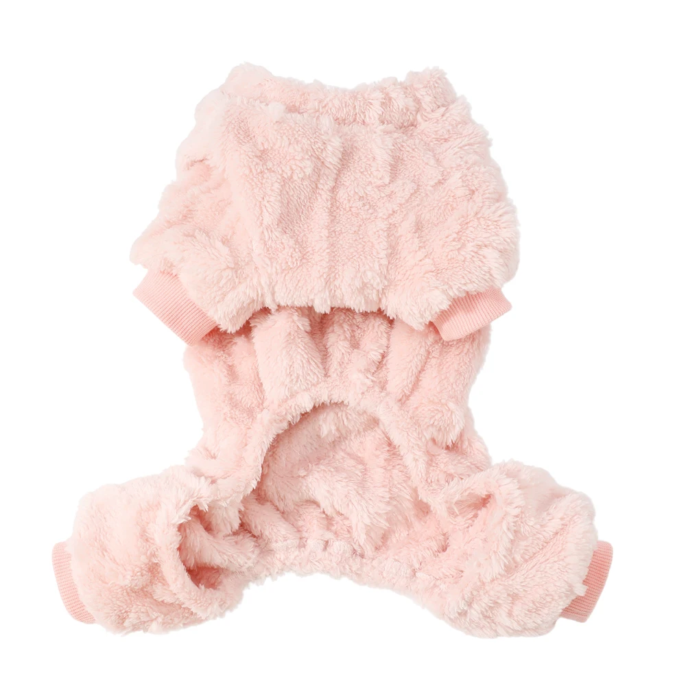 Soft Fleece Dog Clothes Winter Warm Puppy Jumpsuit Cozy Pet Onesie Apparel Indoor Sleeping Walking Outfit for Yorkie Small Pets