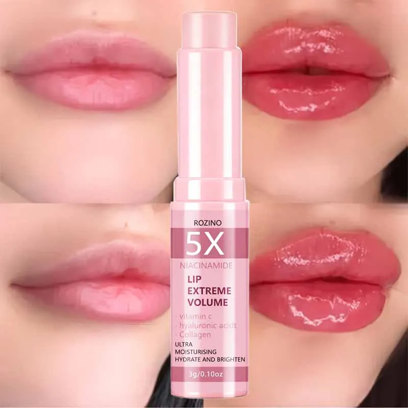 5X Niacinamide Instant Volumizing Lip Balm, Containing Vitamin C, Hyaluronic Acid, and Collagen - High-Shine Lip Balm Suitable for All Skin Types, Creates Sexy, Glossy, and Plump Lips - Enhances Lip Volume and Elasticity, Instantly Plumps and Smoothes Lip Lines - Adds Vibrant Shine, Makes Lips More Plump and Full, Suitable for Dry, Chapped, Dead Skin, and Lip Lines, Korean Skincare Product, Unisex, a Must-Have for All Seasons