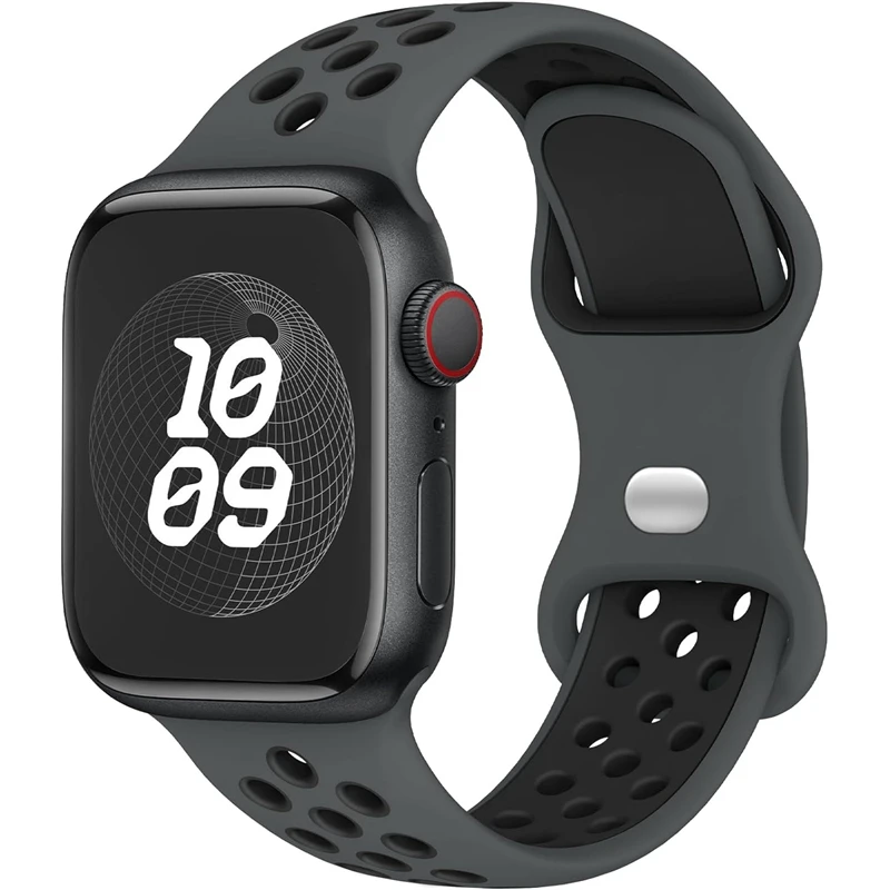 Silicone Watch Strap for Apple Watch 44MM/45MM/46MM 49MM/38MM/40/41MM Sports Rubber Band iWatch Series Ultra 11 10 9 8 7 6 SE 5