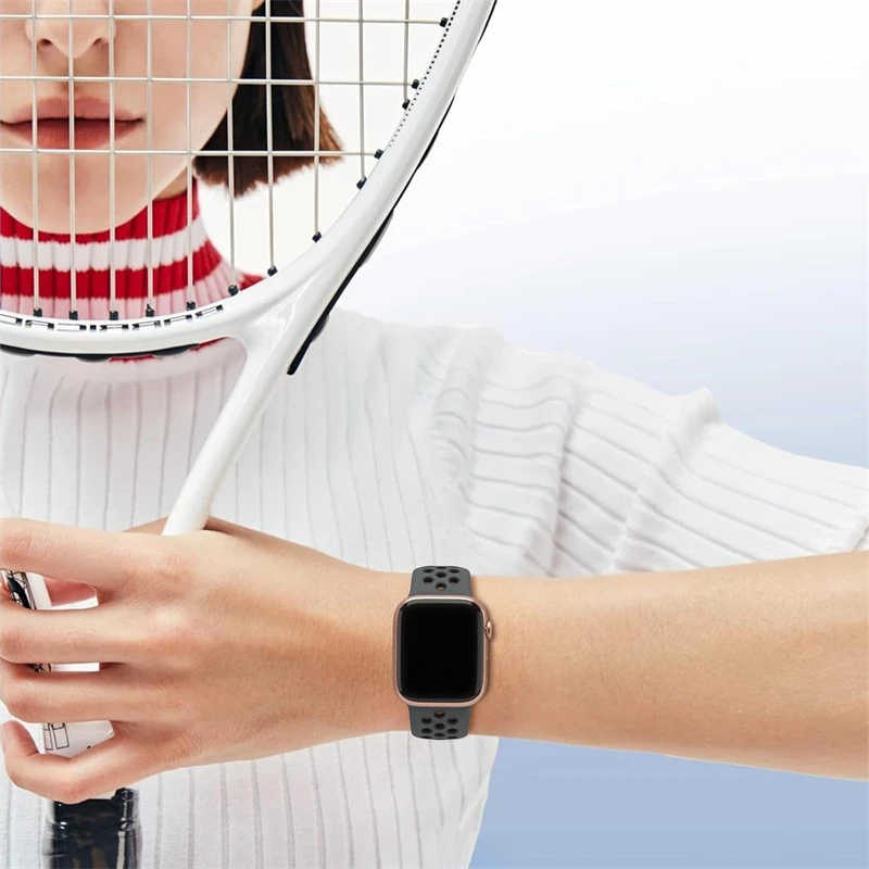 Silicone Watch Strap for Apple Watch 44MM/45MM/46MM 49MM/38MM/40/41MM Sports Rubber Band iWatch Series Ultra 11 10 9 8 7 6 SE 5