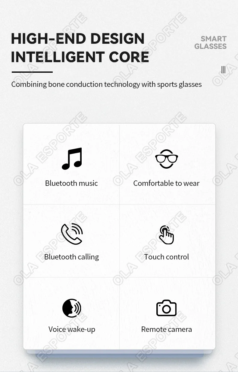 New Smart Bluetooth Glasses Call Outdoor Sports Headphones Voice Assistant Music Wireless Bluetooth Sunglasses For Men And Women