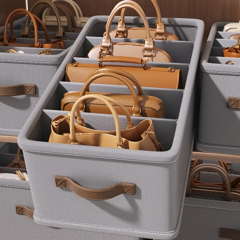 Keep Bags In Shape Multi-grid Handbag Divider Foldable Storage Box for Closet