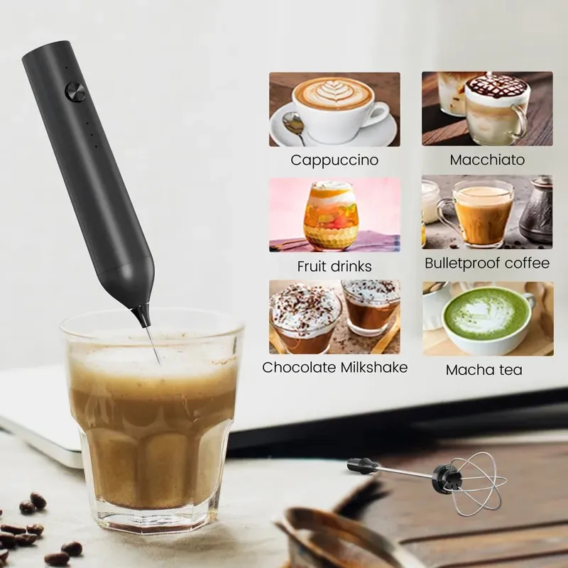 Kitchen Powerful Stirrer Milk Frother Handheld Foam Maker for Lattes Whisk Drink Mixer Coffee Electric Rechargable Egg Beater