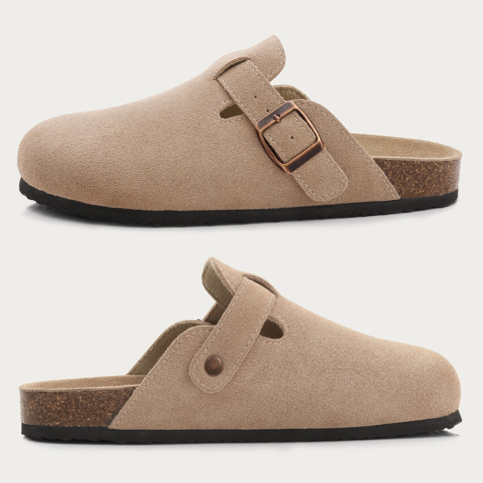 CRACOMIN Women Classic Clogs Cork Footbed Slippers Slip-on Cork Sandals Feamle Unisex Beach Shoes Outdoor Men Mules And Clogs