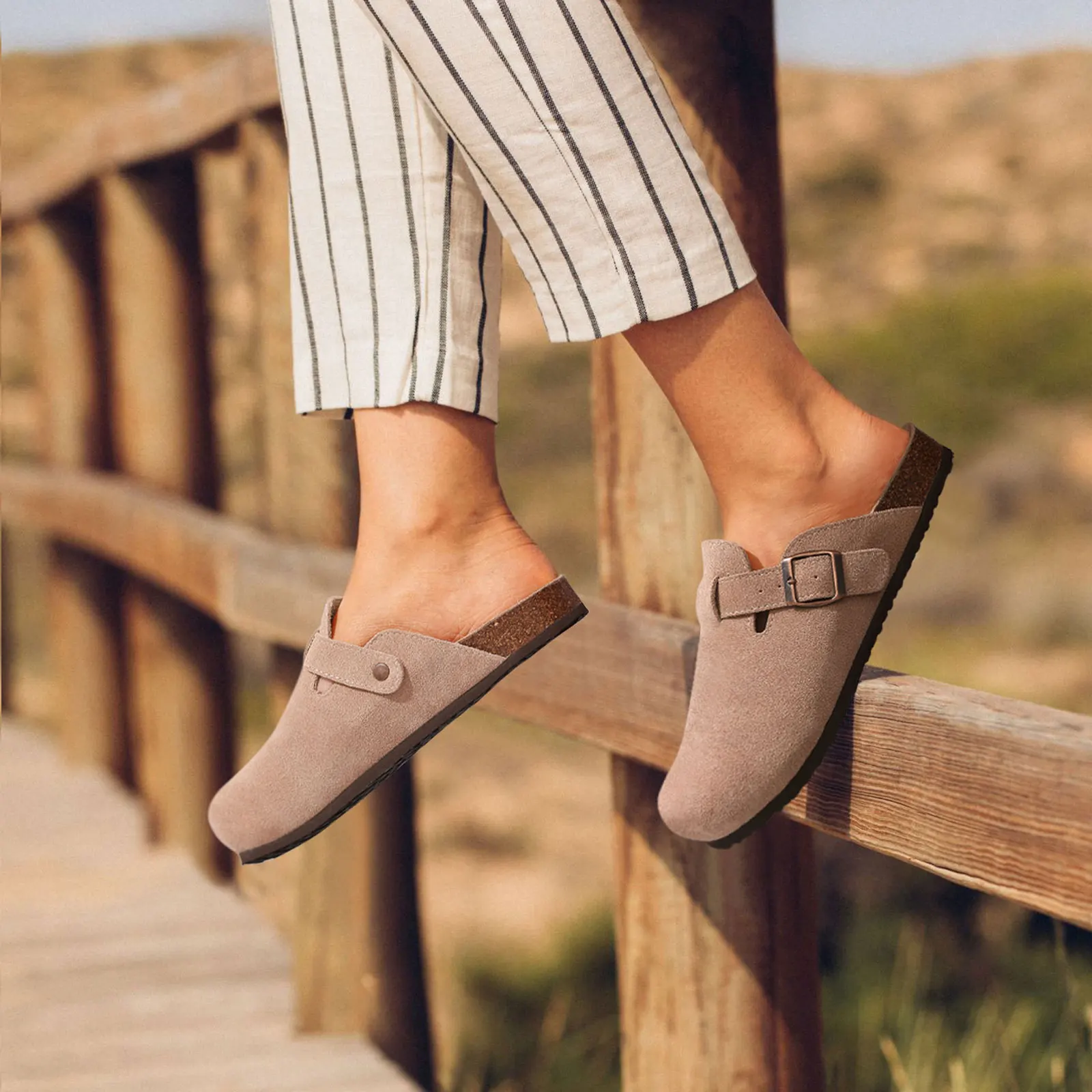CRACOMIN Women Classic Clogs Cork Footbed Slippers Slip-on Cork Sandals Feamle Unisex Beach Shoes Outdoor Men Mules And Clogs