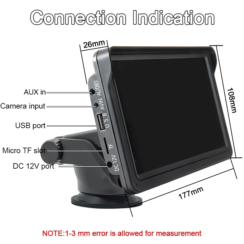 Hippcron 7inch Car Radio Wireless Carplay And Wireless Android Auto Touch Screen Multimedia Video Player With AUX USB For Camera