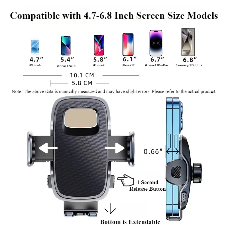 Eary Phone Mount for Car Truck Metal Arm Clip Stand for Pickup SUV Van Excavator Front Loader Handrail Holder for iPhone 18 17