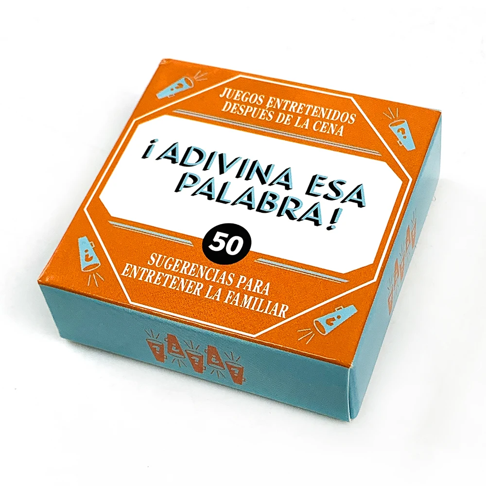 Mini ¡Adivina Esa Palabra! 50 Spanish Family Game Cards – After Dinner Entertainment & Interactive Word Guessing for Family