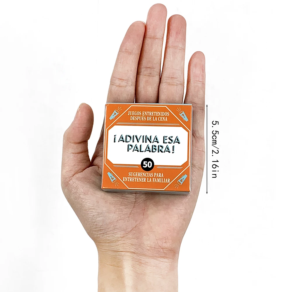 Mini ¡Adivina Esa Palabra! 50 Spanish Family Game Cards – After Dinner Entertainment & Interactive Word Guessing for Family