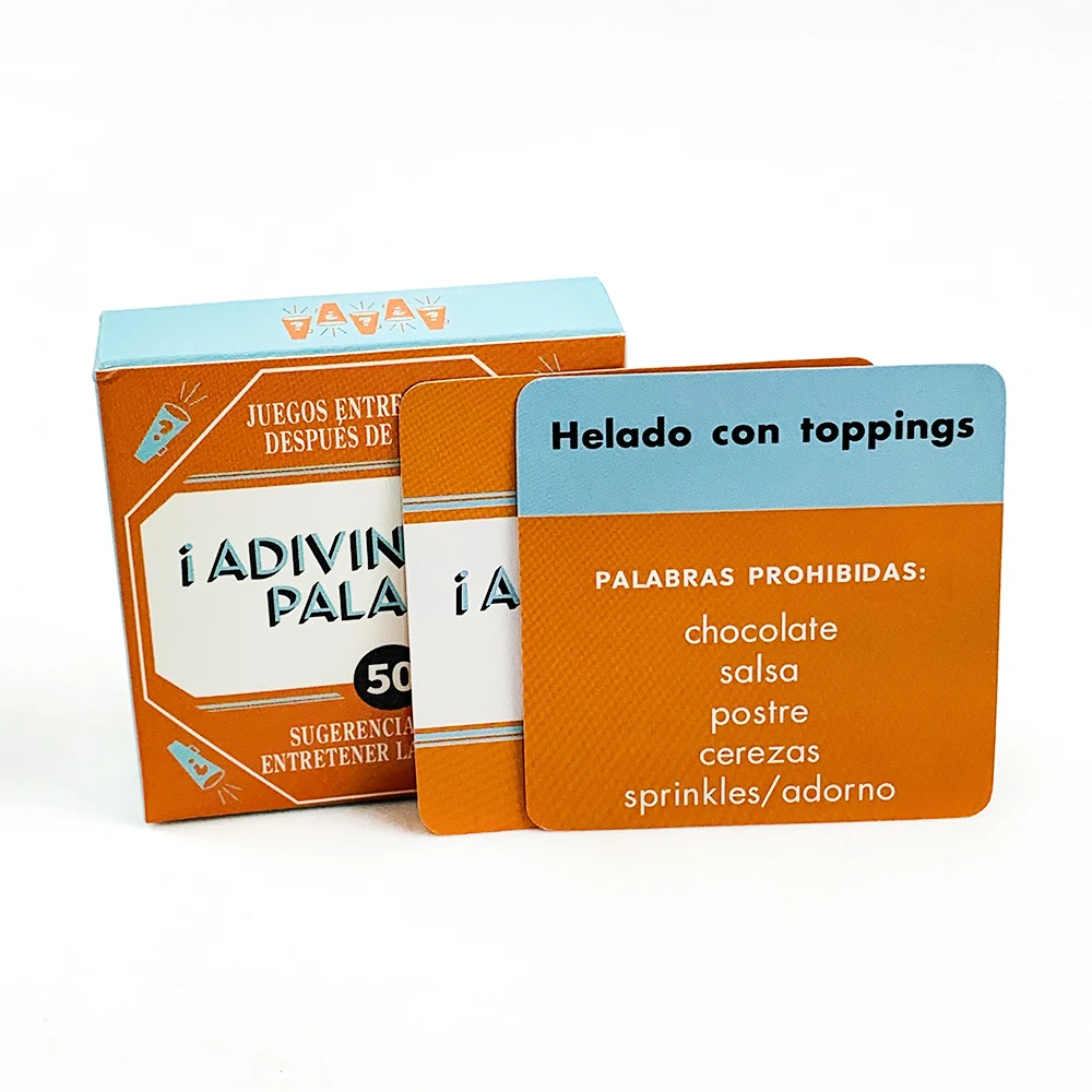 Mini ¡Adivina Esa Palabra! 50 Spanish Family Game Cards – After Dinner Entertainment & Interactive Word Guessing for Family