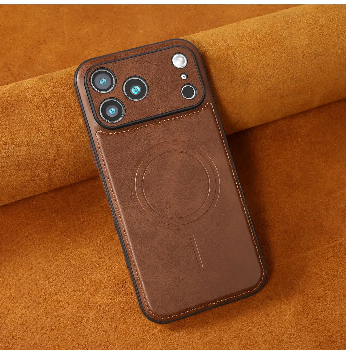 Luxury Strong Magnetic Leather Case for Apple iPhone 18 17 Pro Max 16 15 14 Plus 13 12 18Pro Wireless Shockproof MagSafe Cover
