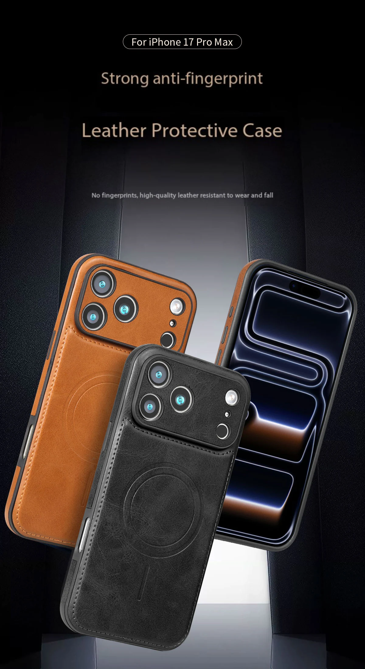 Luxury Strong Magnetic Leather Case for Apple iPhone 18 17 Pro Max 16 15 14 Plus 13 12 18Pro Wireless Shockproof MagSafe Cover