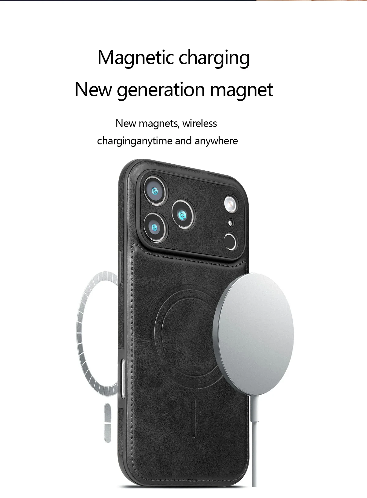 Luxury Strong Magnetic Leather Case for Apple iPhone 18 17 Pro Max 16 15 14 Plus 13 12 18Pro Wireless Shockproof MagSafe Cover
