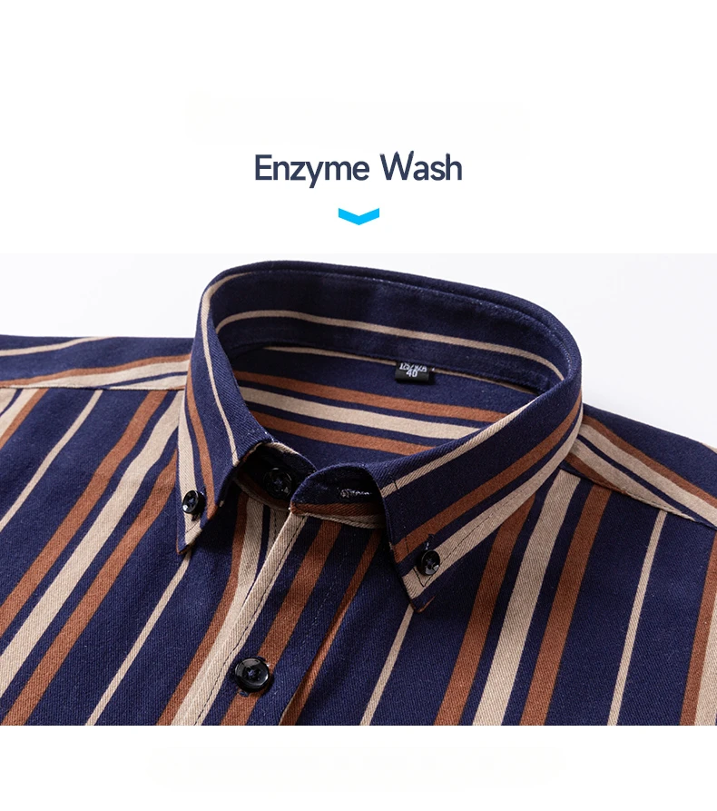 Plus Size 6XL 100% Cotton Korean Fashion Long-Sleeve Shirts for Men Slim Fit Formal Plain Shirt Striped Houndstooth Plaid Clothe